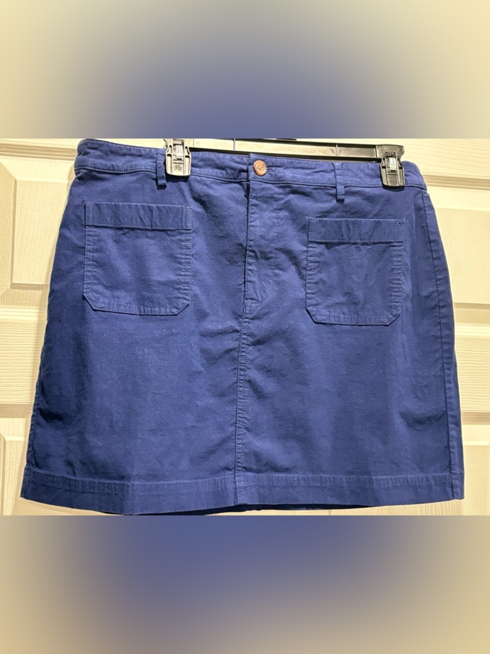 J.Crew Navy Mini Skirt Patch
Pocket Cotton Linen A-Line Sz 6 Spring Summer Beach